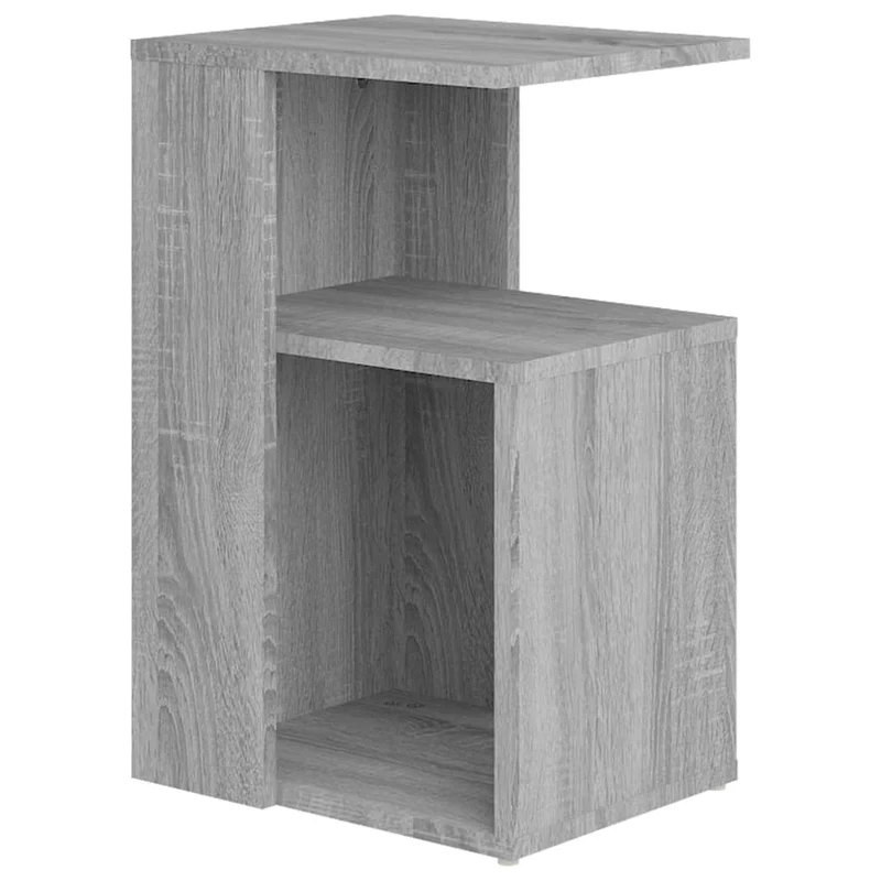 Table d'appoint bout de canapé avec une forme en G 36 x 30 x 56 cm bois d'ingénierie gris DEC032524