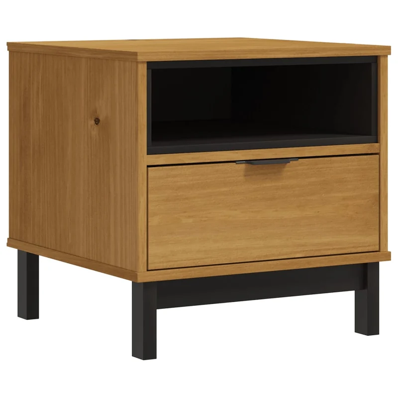 Table d'appoint table de chevet avec tiroir et compartiment 50 x 50 x 50 cm bois de pin marron DEC032437