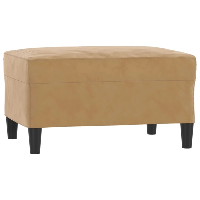 Repose-pieds tabouret bout de lit 70 x 55 x 41 cm en velours brun DEC030445