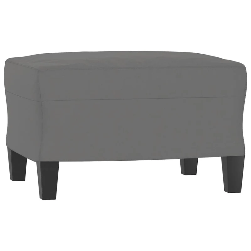 Repose-pieds tabouret bout de lit 60 x 50 x 41 cm tissu microfibre gris DEC030305