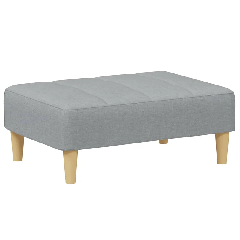 Repose-pieds tabouret bout de lit 77 x 55 x 31 cm tissu gris DEC030261