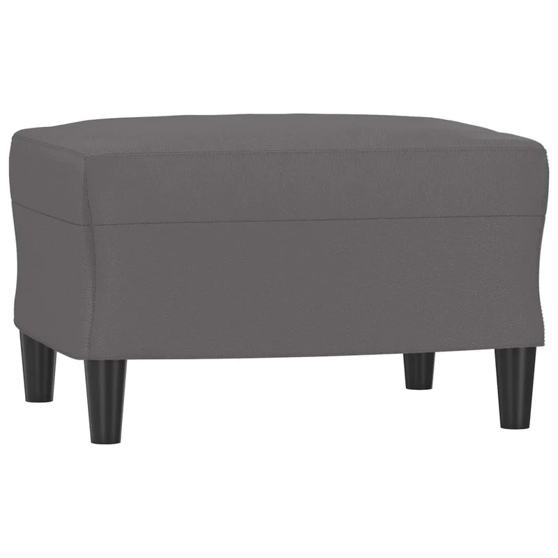 Repose-pieds tabouret bout de lit 60 x 50 x 41 cm PVC gris DEC030193