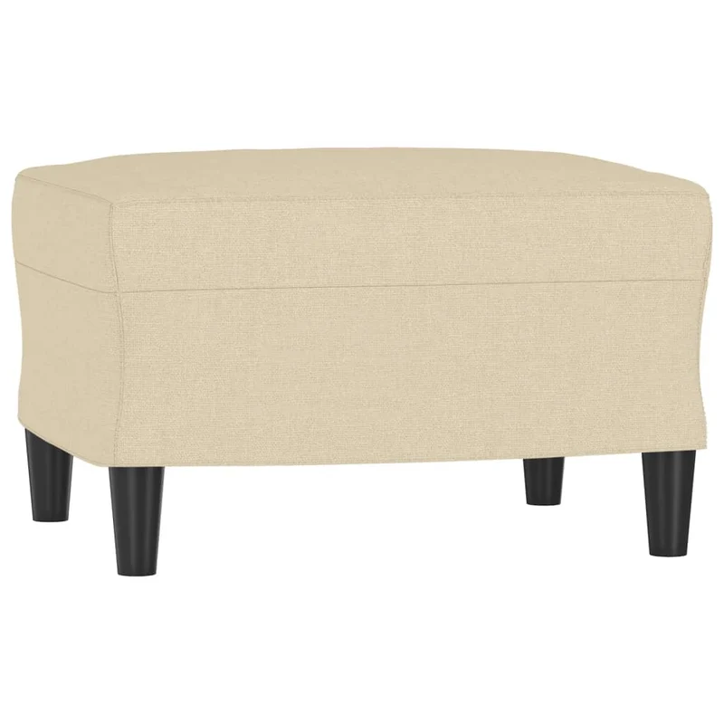 Repose-pieds tabouret bout de lit 60 x 50 x 41 cm en tissu crème DEC030143