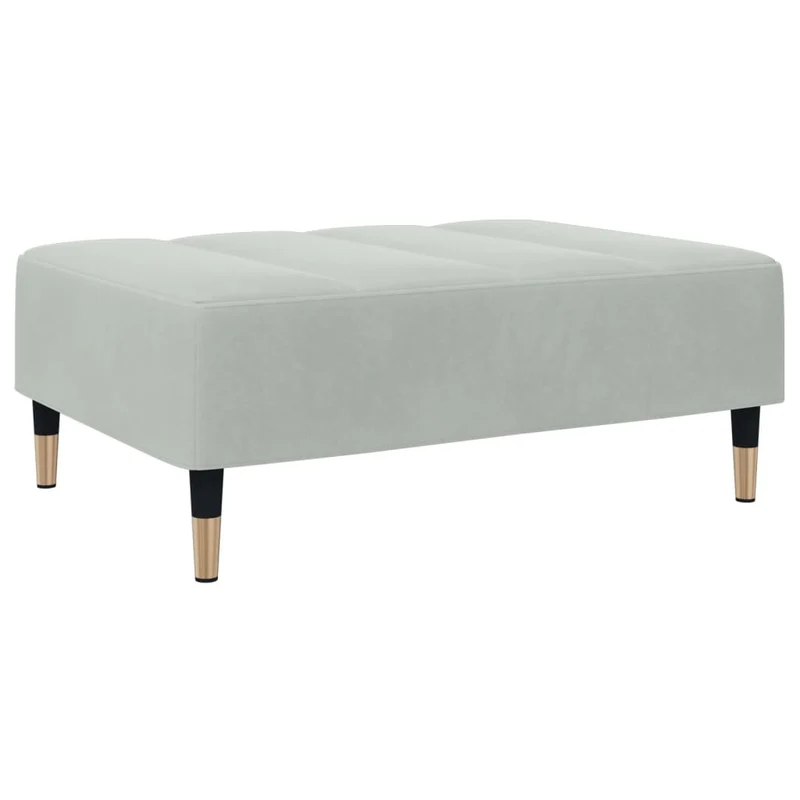 Repose-pieds tabouret bout de lit 77 x 55 x 31 cm en velours gris DEC030267