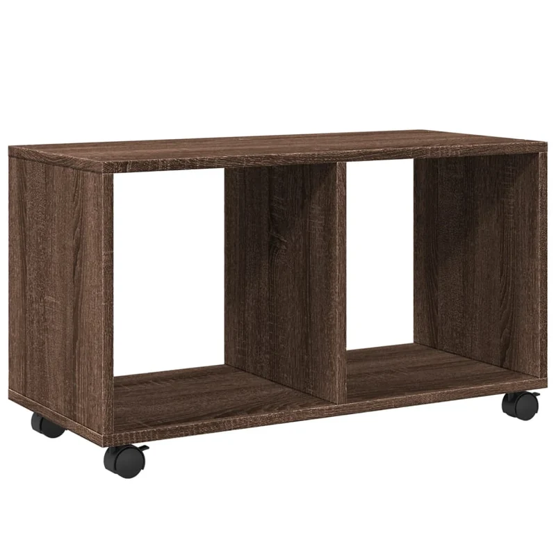 Meuble d'appoint sur roulettes 72 x 33 x 42,5 cm bois d'ingénierie marron DEC031379