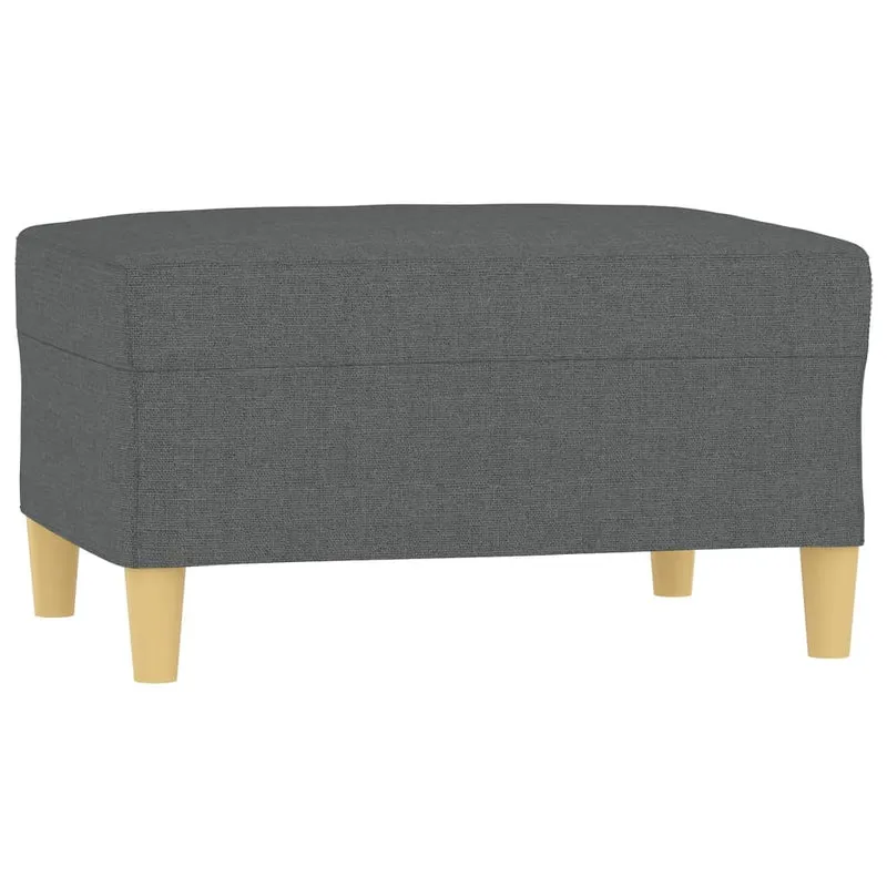 Repose-pieds tabouret bout de lit 70 x 55 x 41 cm en tissu gris DEC030322