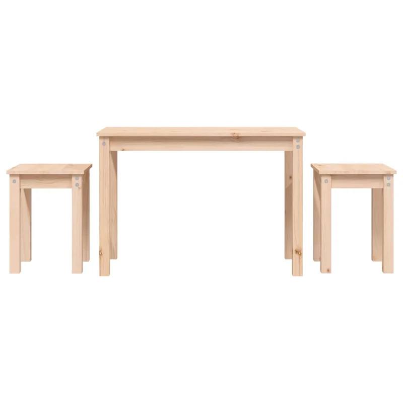 Lot de 3 tables d'appoint gigognes en bois de pin DEC032702