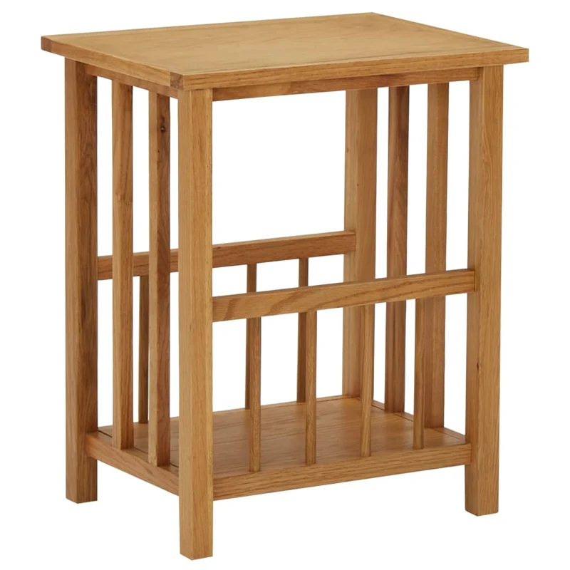 Porte revues table d'appoint 45 x 35 x 55 cm bois de chêne marron DEC032579