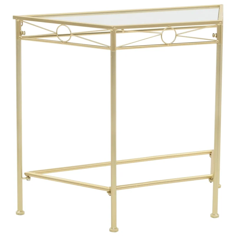 Table d'appoint meuble d'entrée support de plantes 87 x 34 x 73 cm en métal doré DEC032542