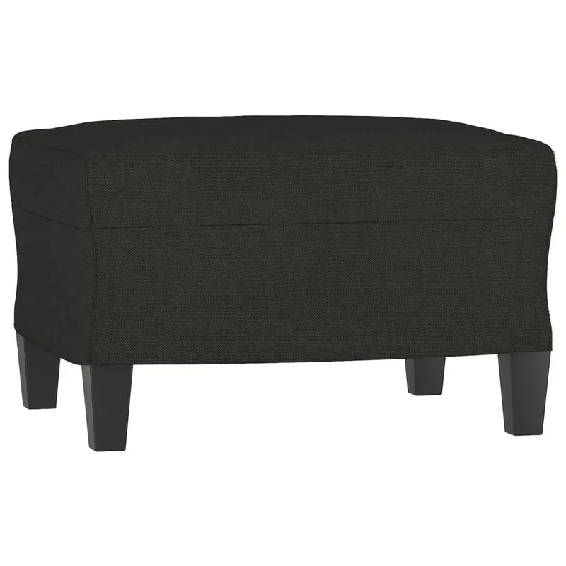 Repose-pieds tabouret 60 x 50 x 41 cm en tissu noir DEC030493