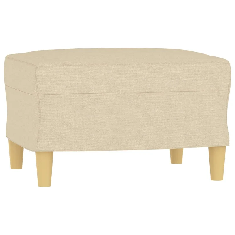 Repose-pieds tabouret 60 x 50 x 41 cm en tissu crème DEC030141