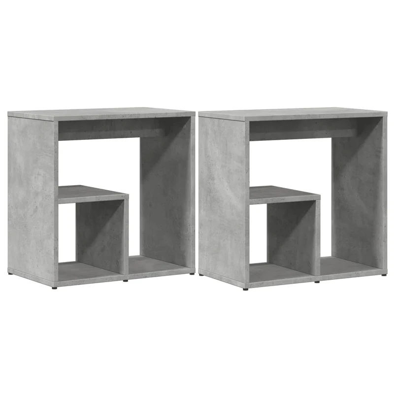 Lot de 2 tables d'appoint support de plantes 50 x 30 x 50 cm bois d'ingénierie gris DEC032635