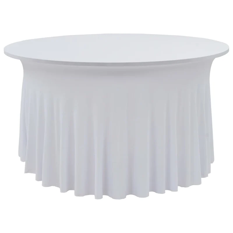 Nappes élastiques de table avec jupon 2 pièces 150x74 cm Blanc DEC022461