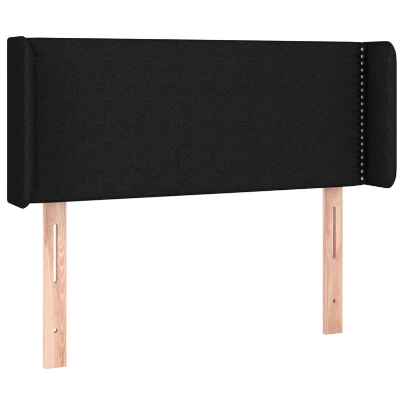 Tête de lit accessoire couchage chambre à coucher meuble à LED 93 x 16 x 78/88 cm tissu noir TDL0200515