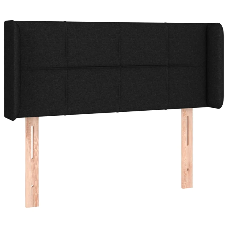 Tête de lit accessoire couchage chambre à coucher meuble avec rebord latéral 83 x 16 x 78/88 cm tissu noir TDL0204447