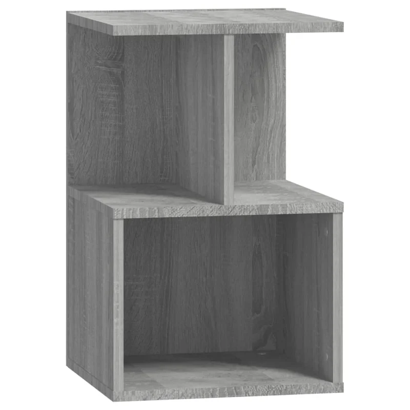 Table de chevet avec étagères 35 x 35 x 55 cm bois d'ingénierie gris DEC034592