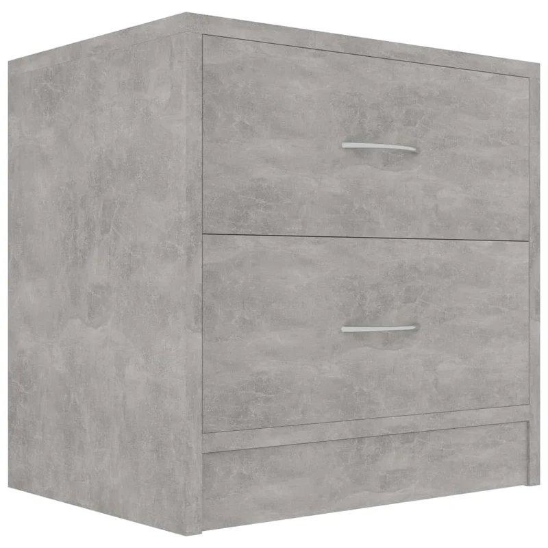 Table de chevet avec deux tiroirs 40 x 30 x 40 cm bois d'ingénierie gris DEC033978