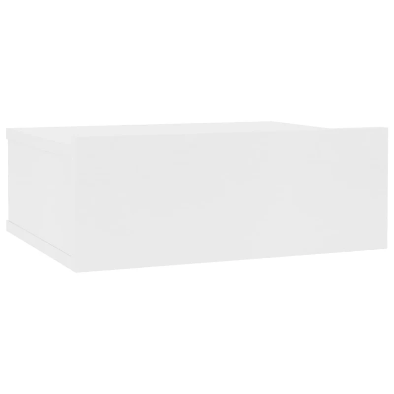 Table de chevet murale avec tiroir 40 x 30 x 15 cm bois d'ingénierie blanc DEC033916