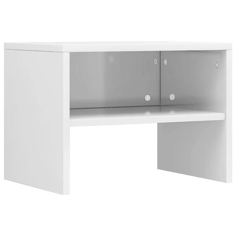 Table de chevet avec compartiment ouvert 40 x 30 x 30 cm bois ingénierie blanc DEC033444
