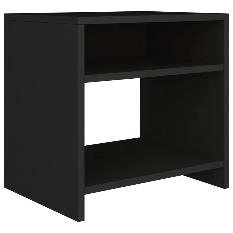 Table de chevet avec compartiment ouvert 40 x 30 x 40 cm bois d'ingénierie noir DEC034392