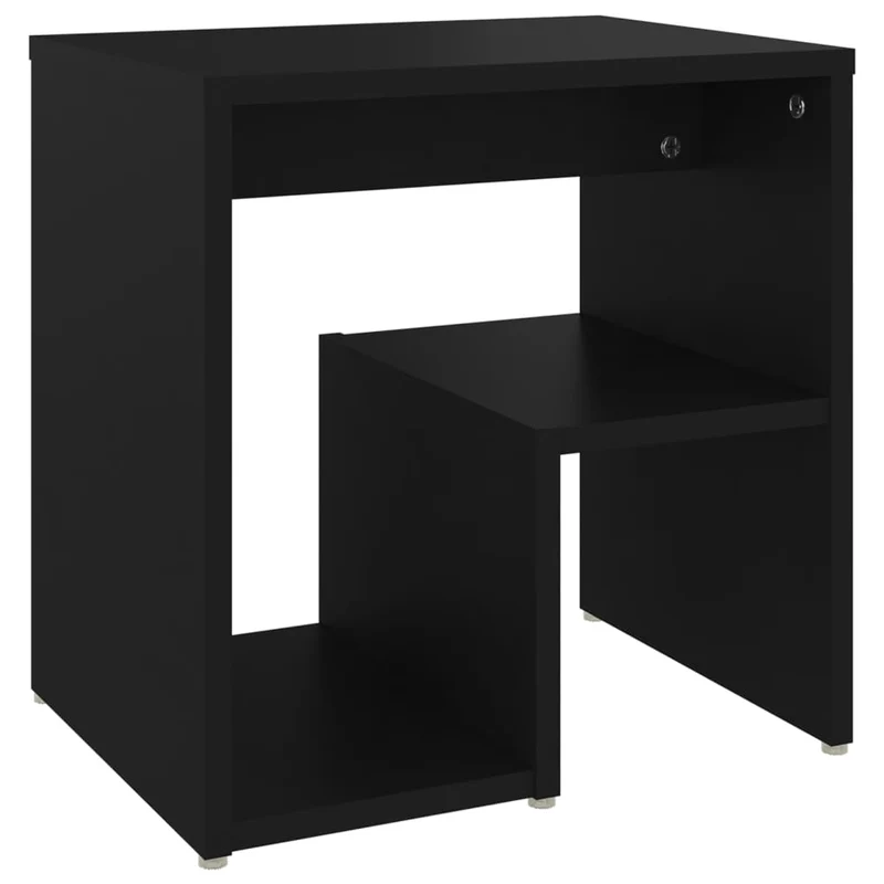 Table de chevet avec étagères 40 x 30 x 40 cm bois d'ingénierie noir DEC034391