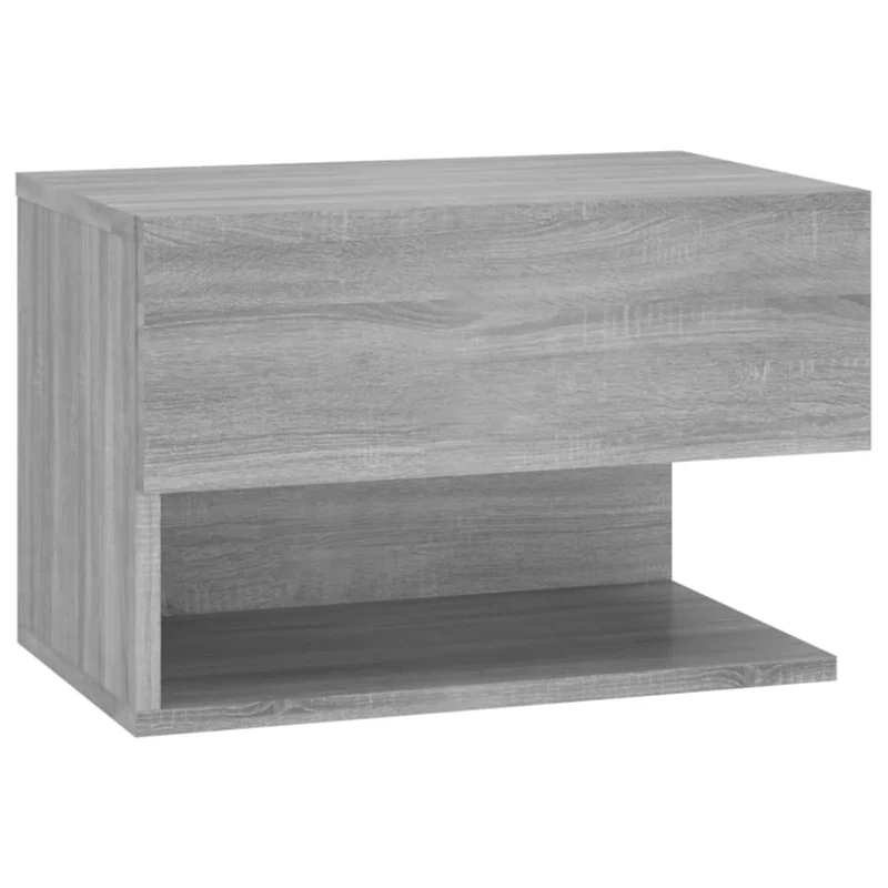 Table de chevet murale 46 x 29,5 x 30 cm bois d'ingénierie gris DEC034324
