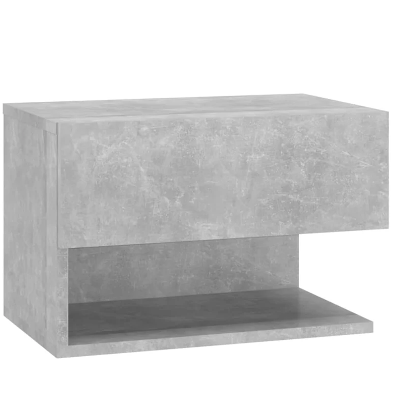 Table de chevet murale 46 x 29,5 x 30 cm en bois d'ingénierie gris DEC034292