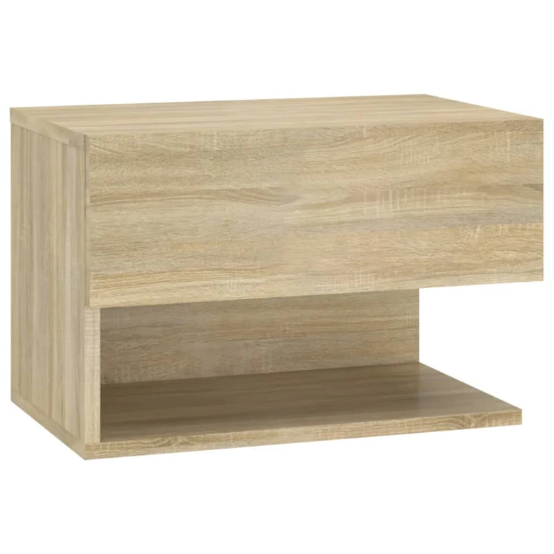 Table de chevet murale 46 x 29,5 x 30 cm en bois d'ingénierie couleur chêne DEC034278