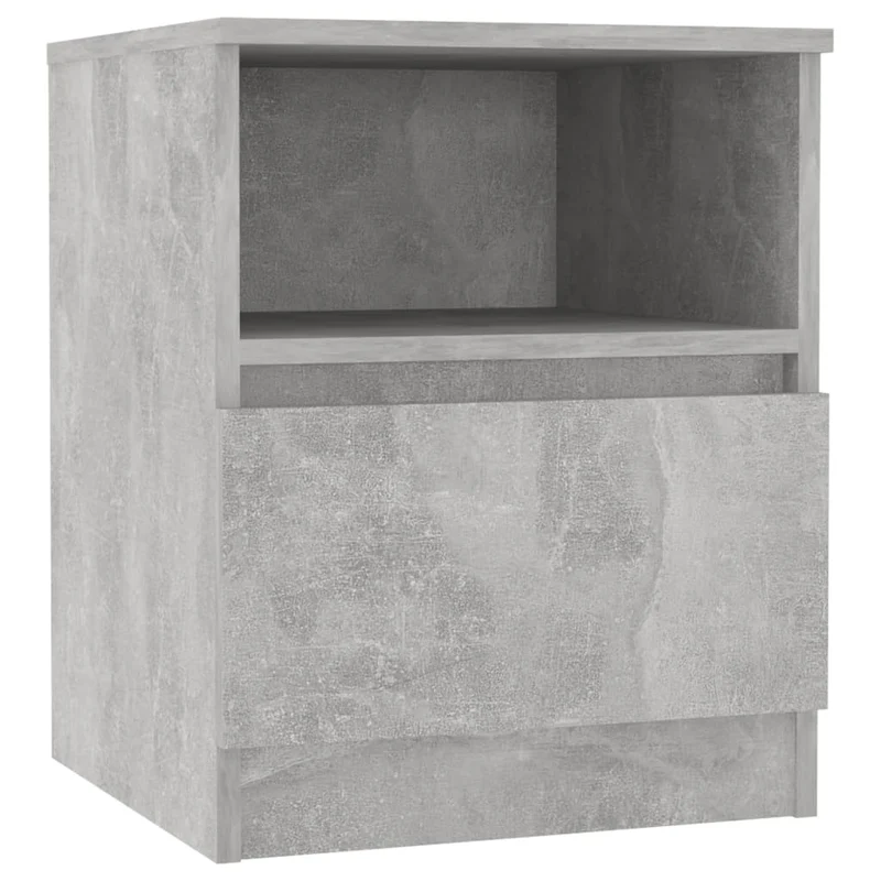 Table de chevet avec tiroir et compartiment de rangement 40 x 40 x 50 cm aggloméré gris DEC034018