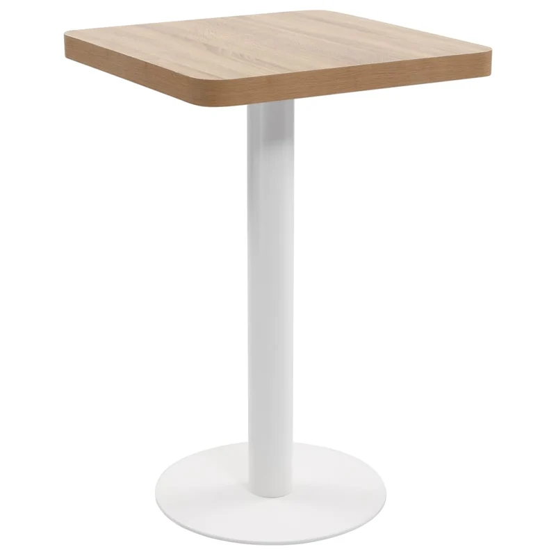 Table d'appoint auxiliaire table de bistro hauteur 75 cm MDF et acier blanc DEC036562