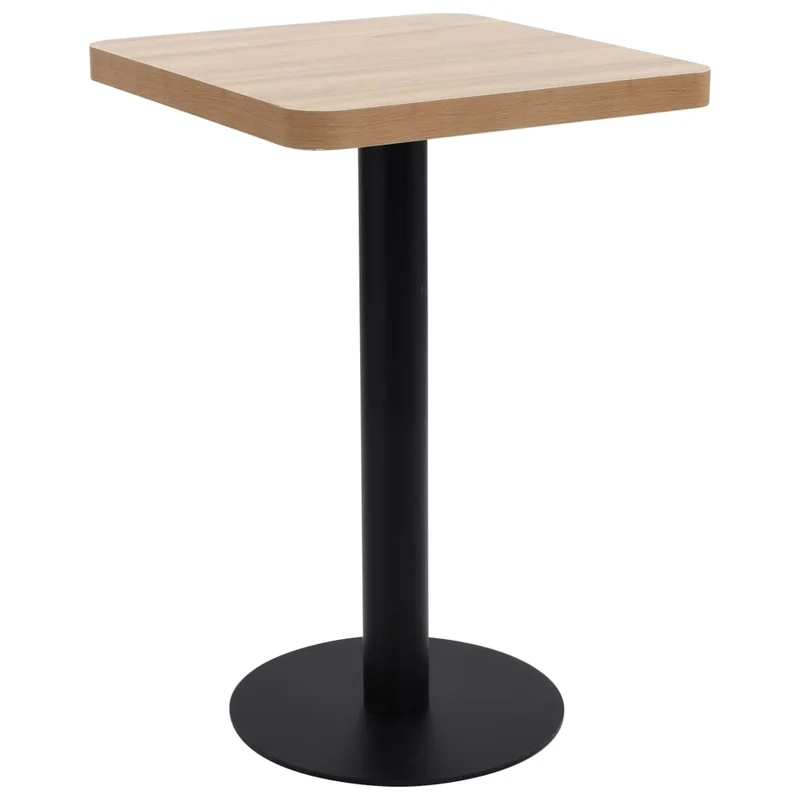 Table d'appoint auxiliaire table bistro hauteur 75 cm en MDF et acier noir DEC036561