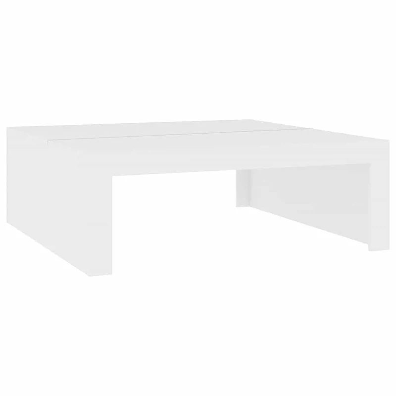 Table basse de salon design moderne 100 x 100 x 35 cm bois d'ingénierie blanc DEC037773