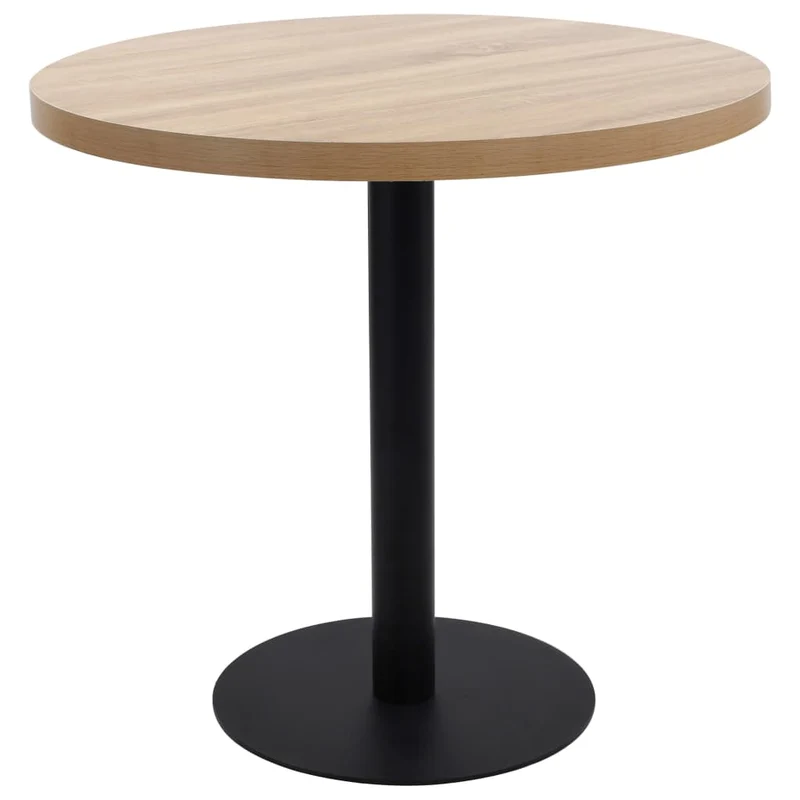 Table d'appoint auxiliaire table de bistro diamètre 80 cm hautur 75 cm en MDF acier noir DEC036567