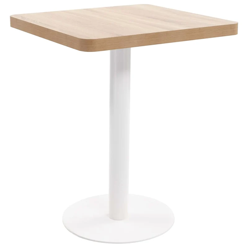 Table d'appoint auxiliaire table de bistrot hauteur 75 cm en MDF et acier blanc DEC036566
