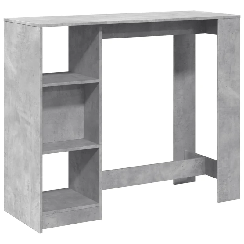 Table d’appoint multifonction avec étagère 124 x 46 x 103,5 cm en bois d'ingénierie gris DEC036350