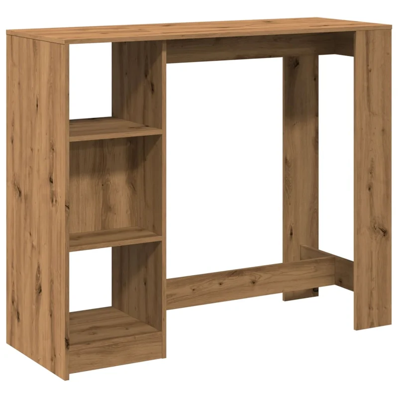 Table d’appoint multifonction avec étagère 124 x 46 x 103,5 cm en bois d'ingénierie couleur chêne DEC036341