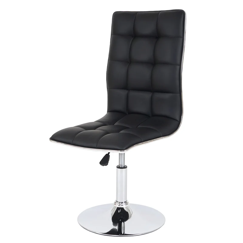 Chaise à manger cuisine design moderne et chic hauteur réglable pivotant en synthétique noir 04_0002205