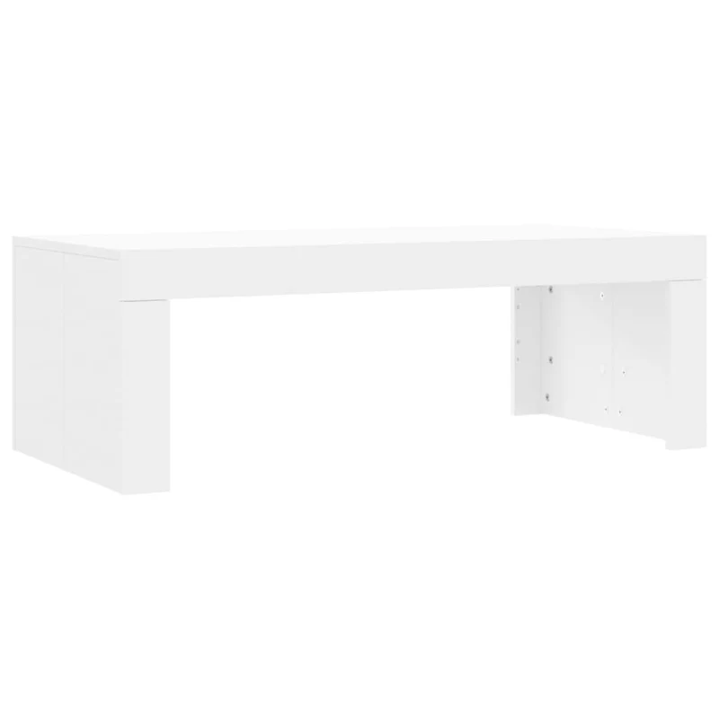 Table basse de salon design moderne 102 x 50 x 36 cm bois d'ingénierie blanc DEC037811
