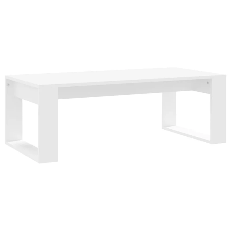 Table basse de salon design simple 102 x 50 x 35 cm bois d'ingénierie blanc DEC037810