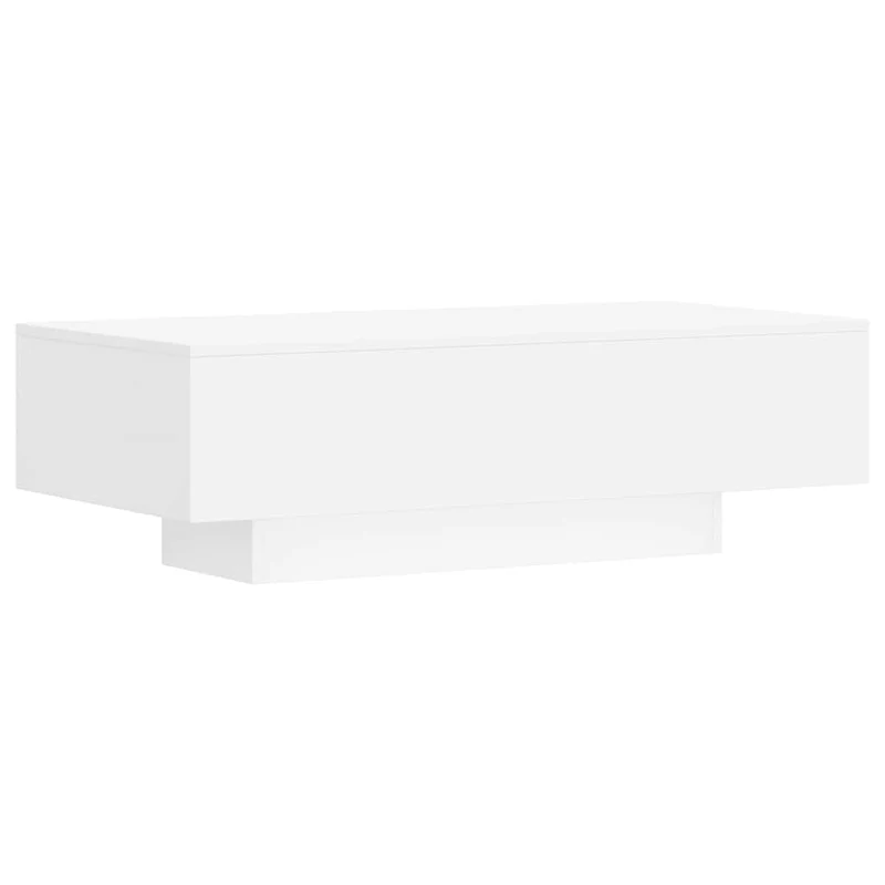 Table basse de salon design moderne 100 x 49,5 x 31 cm bois d'ingénierie blanc DEC037779