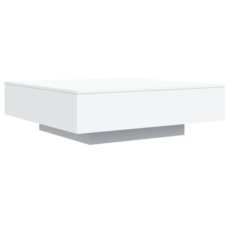Table basse de salon design moderne 100 x 100 x 31 cm bois d'ingénierie blanc DEC037772