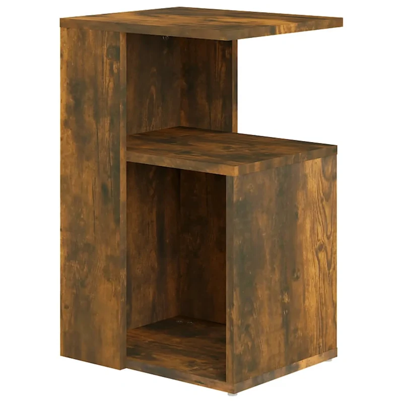 Table d'appoint bout de canapé forme en G 36 x 30 x 56 cm bois d'ingénierie marron DEC032382