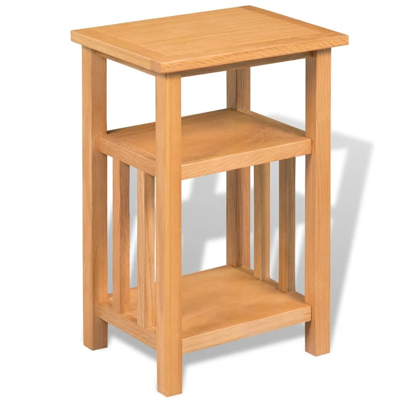 Table d'appoint table de chevet avec étagères 27 x 35 x 55 cm chêne massif placage de MDF DEC032344
