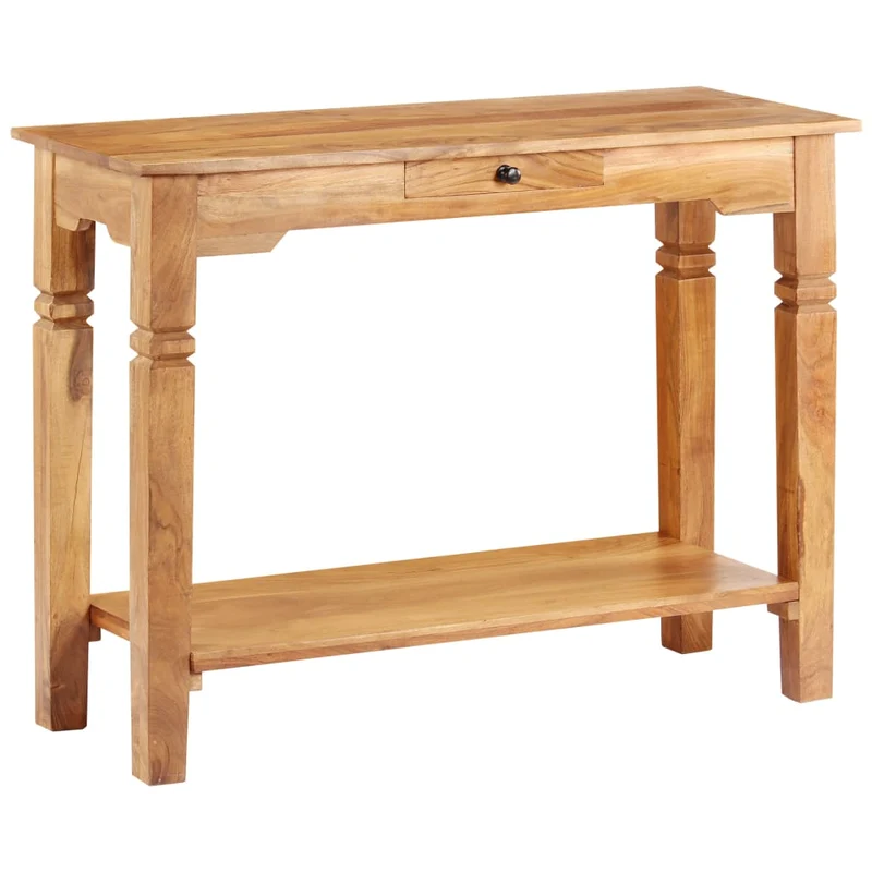 Table d'appoint console d'entrée meuble de salon avec tiroir 100 x 40 x 76 cm bois d'acacia DEC031500