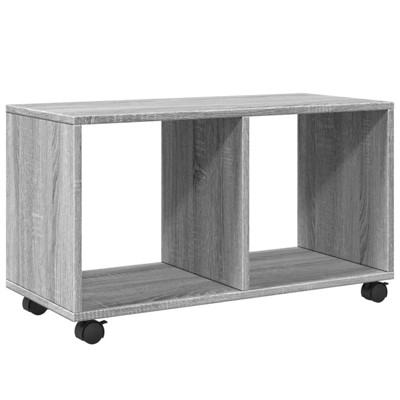 Table d'appoint console d'entrée meuble de salon sur roulettes 72 x 33 x 42,5 cm bois d'ingénierie gris DEC031381