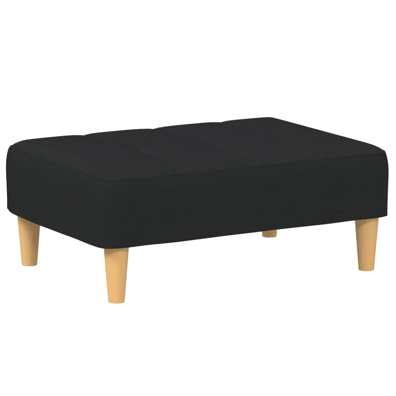 Repose-pieds tabouret 77 x 55 x 31 cm en tissu noir DEC030517