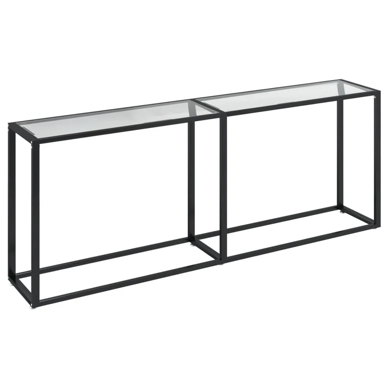 Table d'appoint console d'entrée meuble de salon 200 x 35 x 75,5 cm verre trempé transparent et acier DEC032272