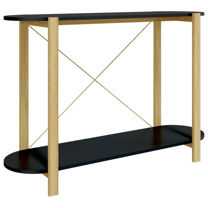 Table d'appoint console d'entrée meuble de salon 110 x 38 x 75 cm bois d'ingénierie noir et métal DEC032100