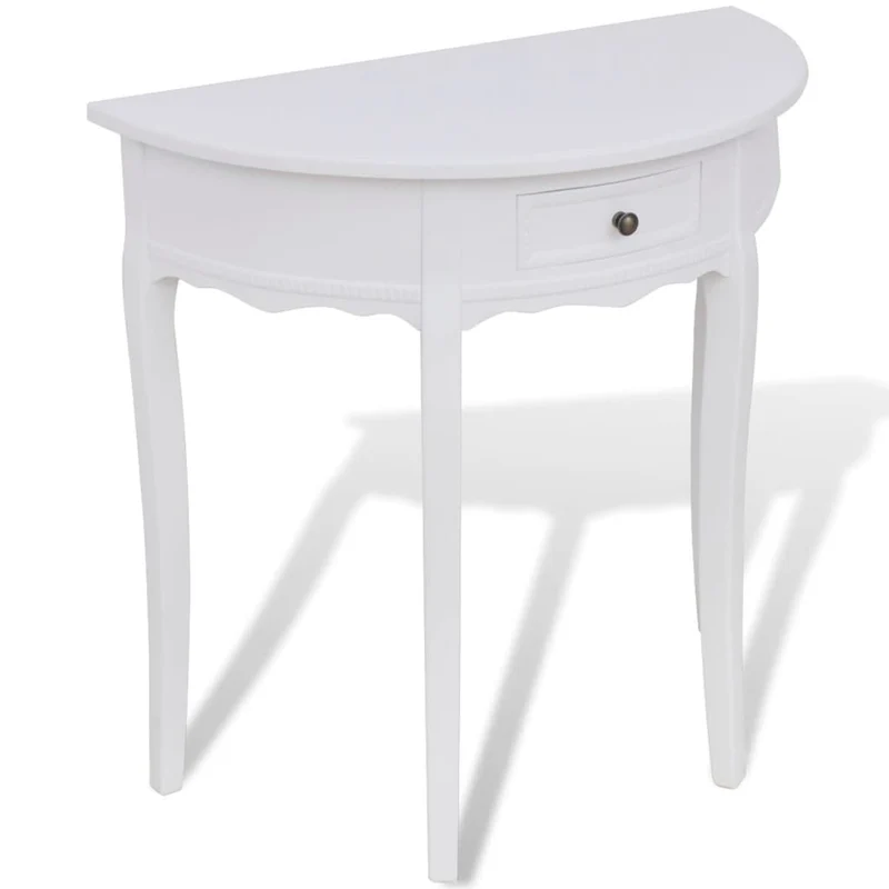 Table console d'entrée fonctionnel et stylé avec tiroirs MDF et pin blanc DEC031628