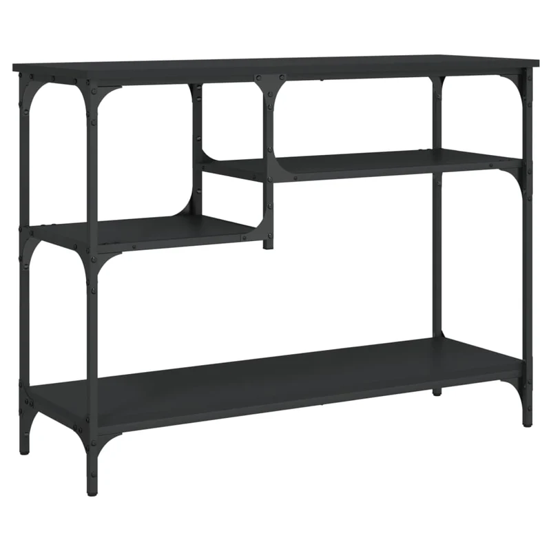 Meuble console d'entrée moderne avec étagères 100 x 35 x 75 cm bois d'ingénierie et métal DEC031669